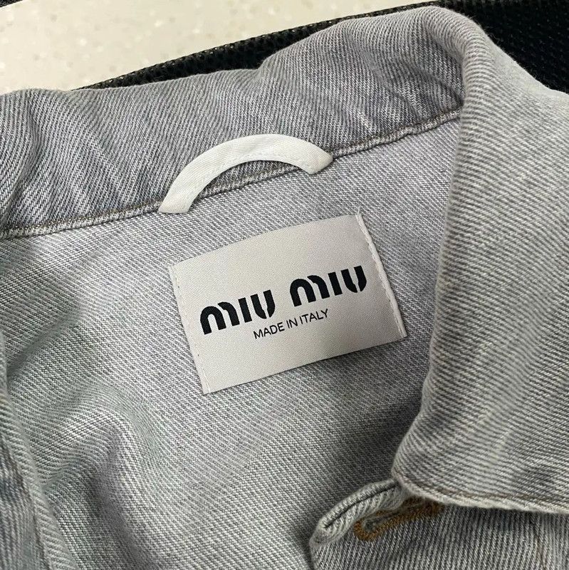 Miu Miu Miu Miu Spring Autumn Gray Denim Cropped Cardigan 0089 Size M / US 6-8 / IT 42-44 - 7 Thumbnail