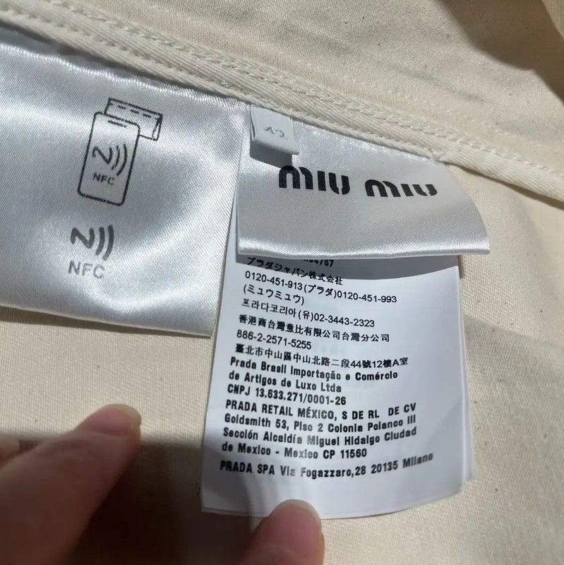 Miu Miu Miu Miu White Cropped Cardigan for Women 0089 Size M / US 6-8 / IT 42-44 - 8 Thumbnail