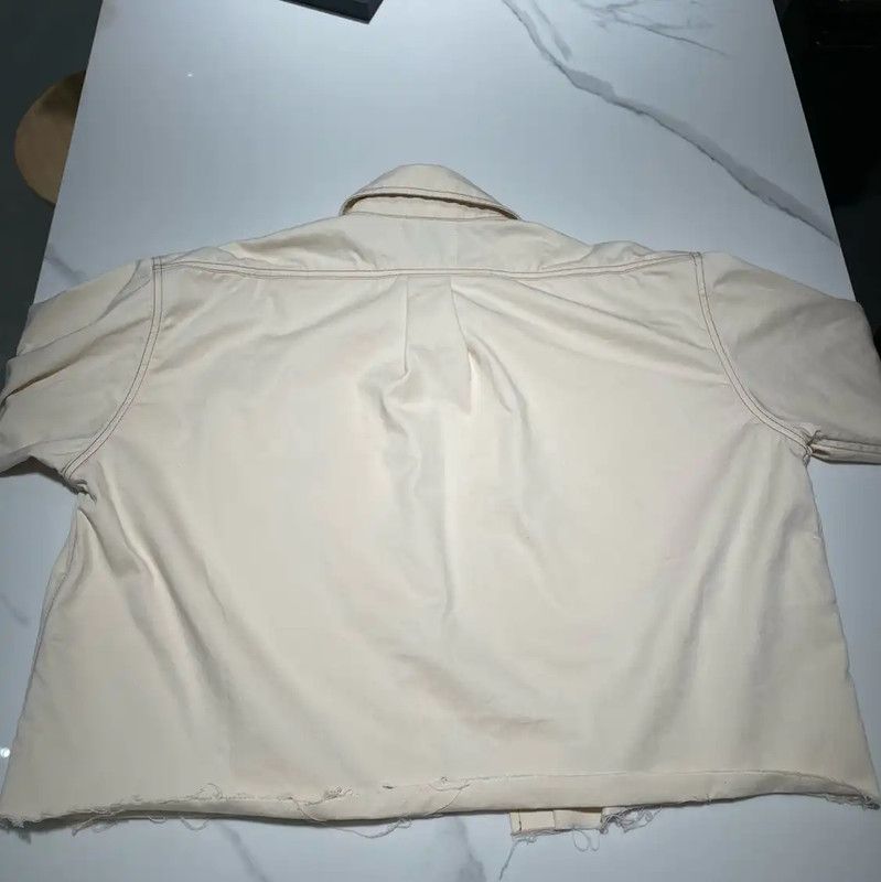 Miu Miu Miu Miu White Cropped Cardigan for Women 0089 Size M / US 6-8 / IT 42-44 - 2 Thumbnail