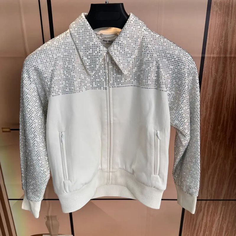Miu Miu Miu Miu White Cotton Women's Jacket 0089 Size XS / US 0-2 / IT 36-38 - 2 Thumbnail