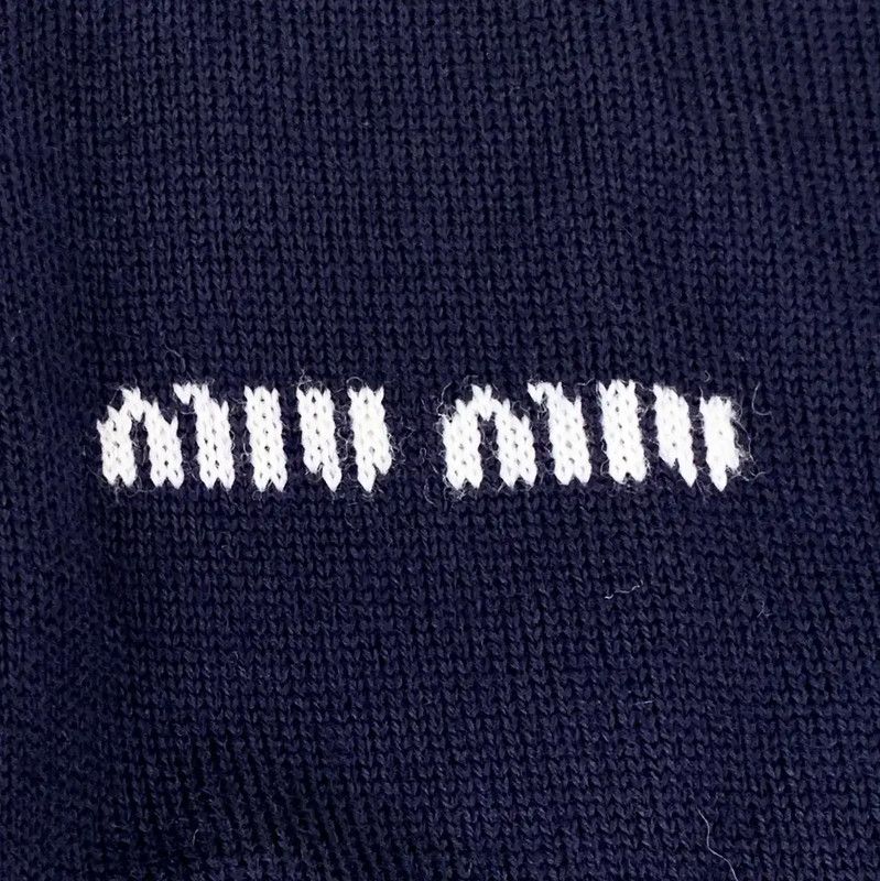 Miu Miu Miu Miu Women's Navy Wool Pullover Sweater 0089 Size S / US 4 / IT 40 - 5 Thumbnail