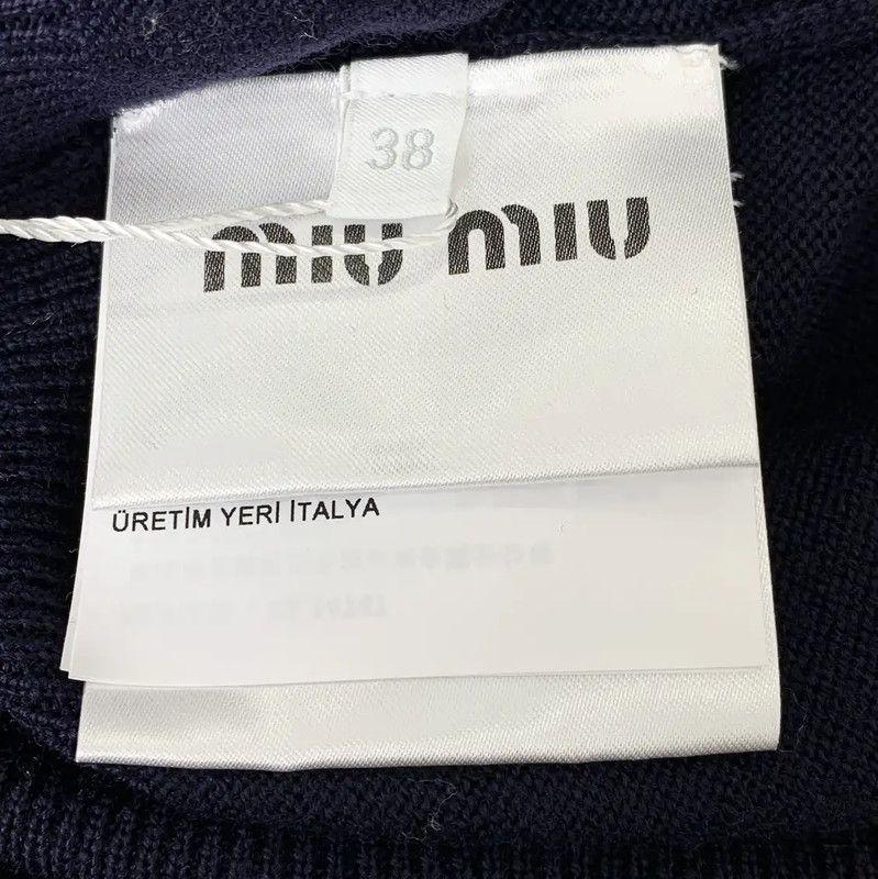 Miu Miu Miu Miu Women's Navy Wool Pullover Sweater 0089 Size S / US 4 / IT 40 - 7 Thumbnail