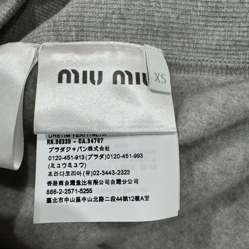 Miu Miu Miu Miu Gray Cotton Women's Sweatshirt 0089 Size XS / US 0-2 / IT 36-38 - 5 Thumbnail