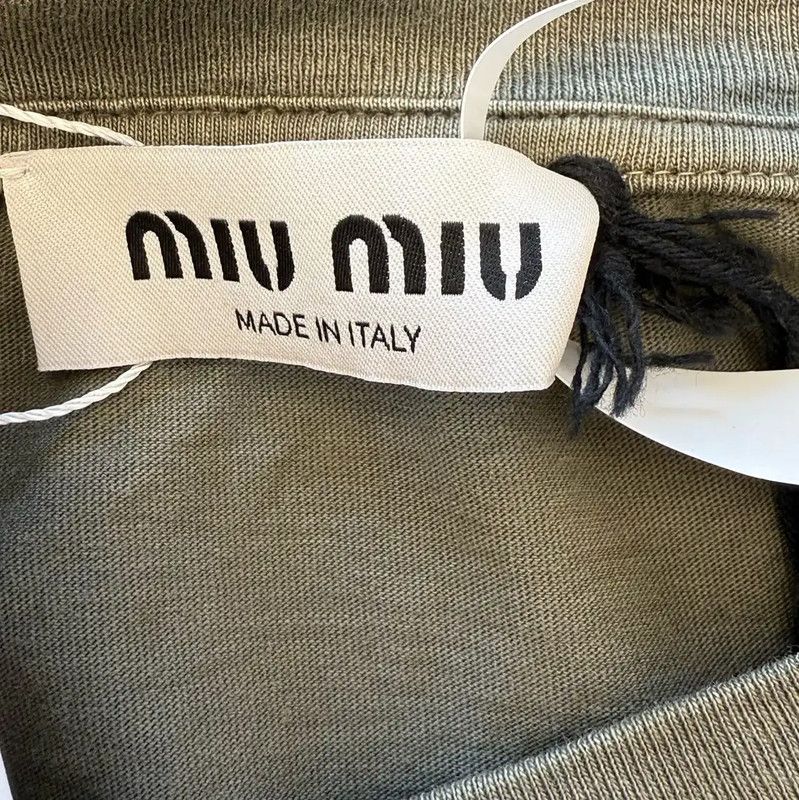 Miu Miu Miu Miu Army Green Long Sleeve T-Shirt 0089 Size S / US 4 / IT 40 - 3 Thumbnail