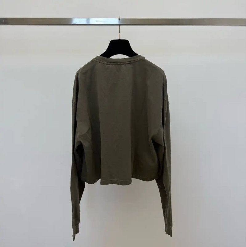 Miu Miu Miu Miu Army Green Long Sleeve T-Shirt 0089 Size S / US 4 / IT 40 - 2 Thumbnail