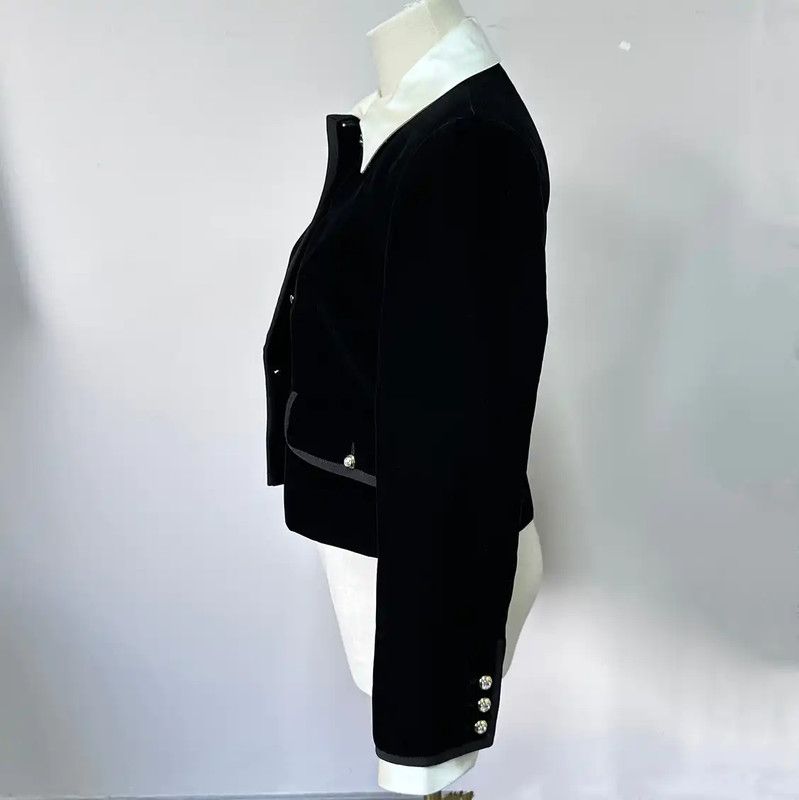 Miu Miu Miu Miu Black Velvet Women's Coat 0089 Size XS / US 0-2 / IT 36-38 - 3 Thumbnail