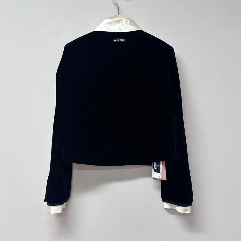 Miu Miu Miu Miu Black Velvet Women's Coat 0089 Size XS / US 0-2 / IT 36-38 - 2 Thumbnail