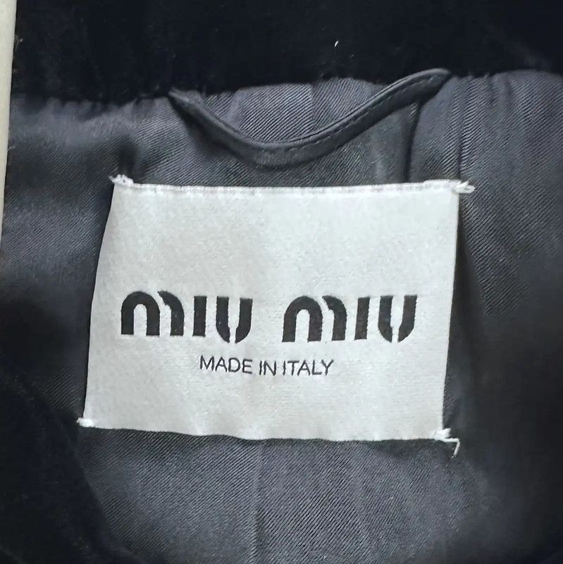 Miu Miu Miu Miu Black Velvet Women's Coat 0089 Size XS / US 0-2 / IT 36-38 - 4 Thumbnail