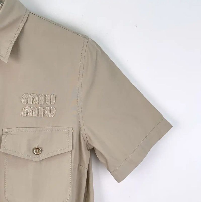 Miu Miu Miu Miu Brown Cotton Women's Dress 0089 Size XS / US 0-2 / IT 36-38 - 3 Thumbnail