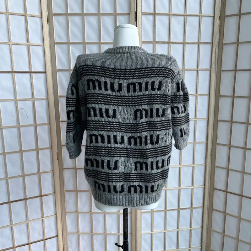 Miu Miu Miu Miu Gray Wool Women's Sweatshirt 0089 Size M / US 6-8 / IT 42-44 - 2 Thumbnail
