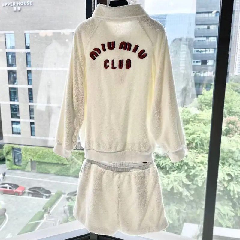 Miu Miu Miu Miu White Cotton Women's Sweater Set 0089 Size XS / US 0-2 / IT 36-38 - 2 Thumbnail