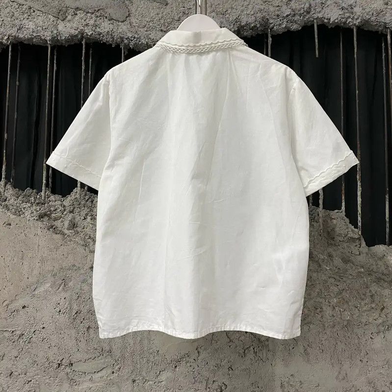 Miu Miu Miu Miu Summer White Cotton Short Sleeve Shirt 0089 Size ONE SIZE - 2 Thumbnail