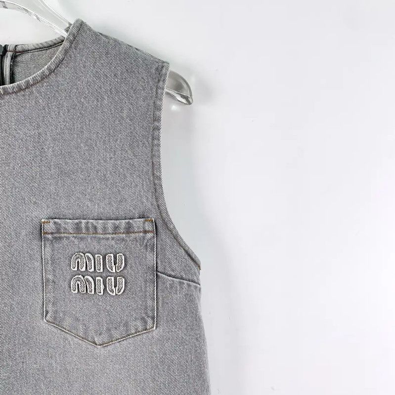 Miu Miu Miu Miu Gray Cotton Women's Dress Size S 0089 Size S / US 4 / IT 40 - 3 Thumbnail