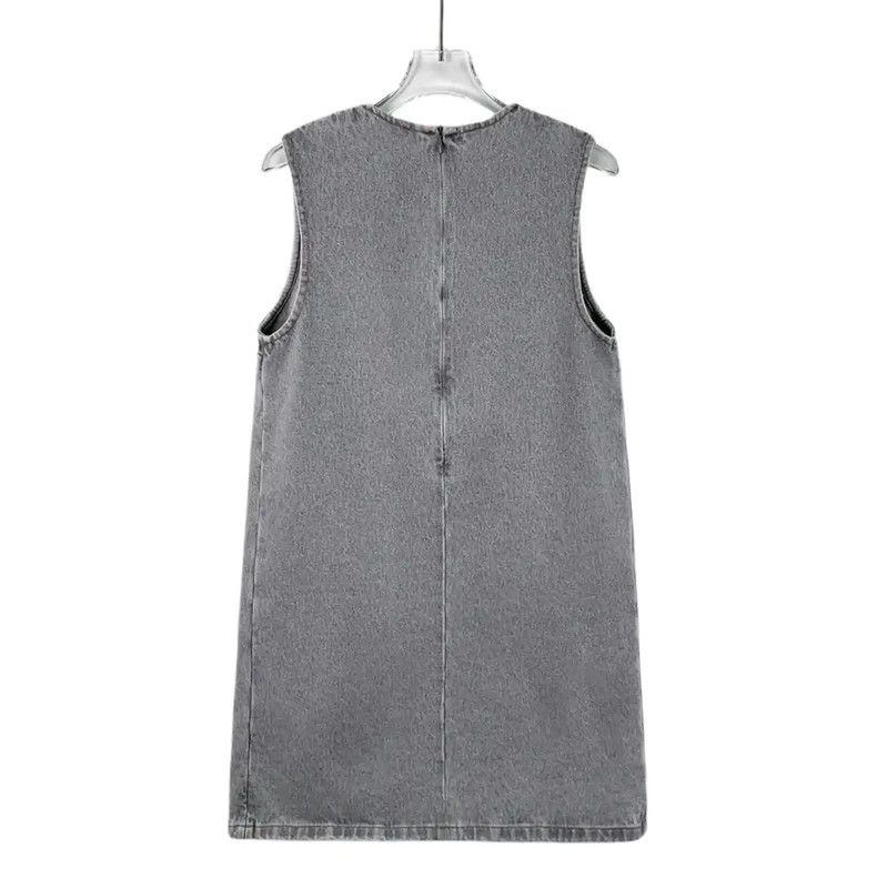Miu Miu Miu Miu Gray Cotton Women's Dress Size S 0089 Size S / US 4 / IT 40 - 2 Thumbnail
