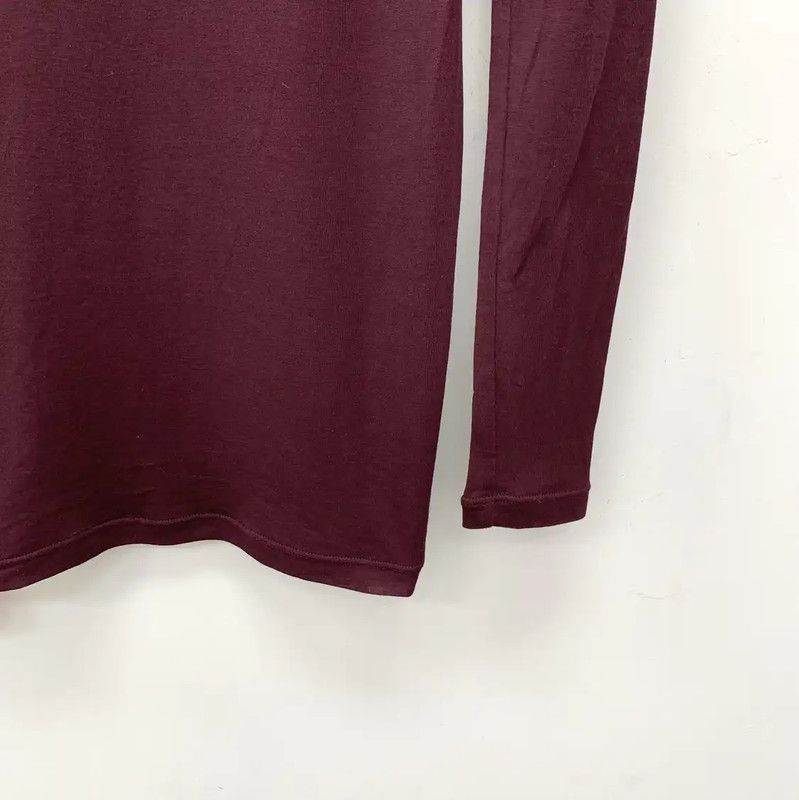 Miu Miu Miu Miu Wine Red Cotton Long Sleeve Top 0089 Size XS / US 0-2 / IT 36-38 - 4 Thumbnail