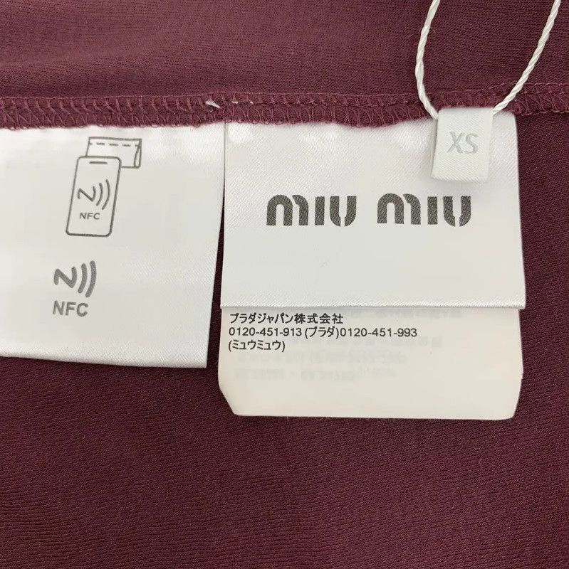 Miu Miu Miu Miu Wine Red Cotton Long Sleeve Top 0089 Size XS / US 0-2 / IT 36-38 - 6 Thumbnail
