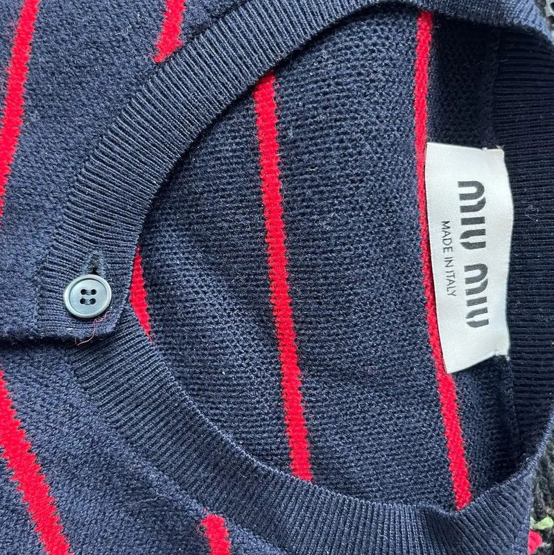 Miu Miu Miu Miu Striped Wool Sweater for Women 0089 Size L / US 10 / IT 46 - 3 Thumbnail
