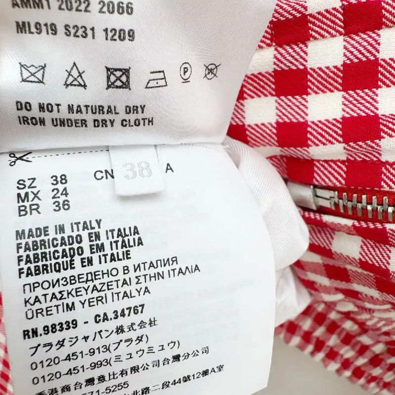 Miu Miu Miu Miu Pink Gingham Cropped Jacket 0089 Size XS / US 0-2 / IT 36-38 - 6 Thumbnail
