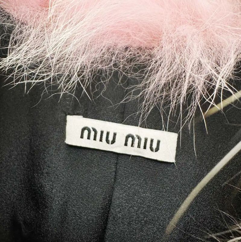 Miu Miu Miu Miu Color-Blocked Fur Cardigan for Women 0089 Size S / US 4 / IT 40 - 2 Thumbnail