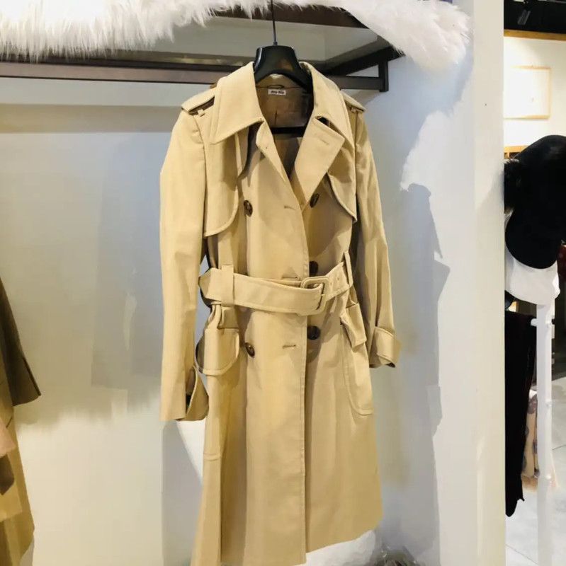 Miu Miu Miu Miu Khaki Cotton Women's Trench Coat 0089 Size M / US 6-8 / IT 42-44 - 2 Thumbnail