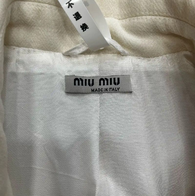 Miu Miu Miu Miu White Button-Up Women's Coat 0089 Size S / US 4 / IT 40 - 7 Thumbnail