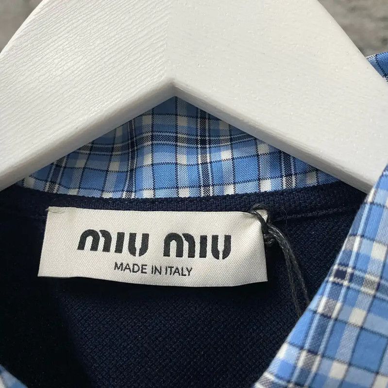 Miu Miu Miu Miu Navy Blue Women's Polo T-Shirt 0089 Size M / US 6-8 / IT 42-44 - 6 Thumbnail