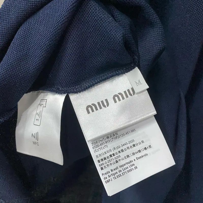 Miu Miu Miu Miu Navy Blue Women's Polo T-Shirt 0089 Size M / US 6-8 / IT 42-44 - 7 Thumbnail