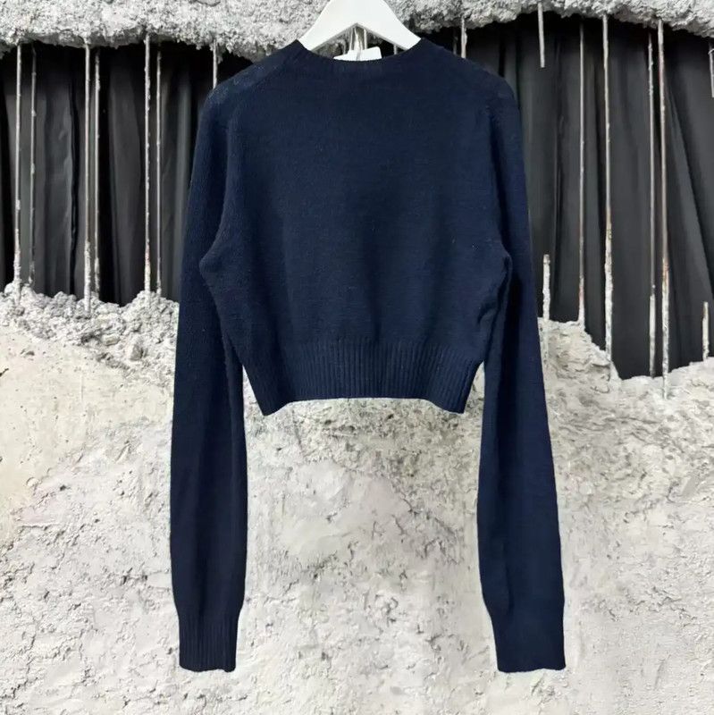 Miu Miu Miu Miu Navy Blue Cashmere Sweater 0089 Size ONE SIZE - 2 Thumbnail