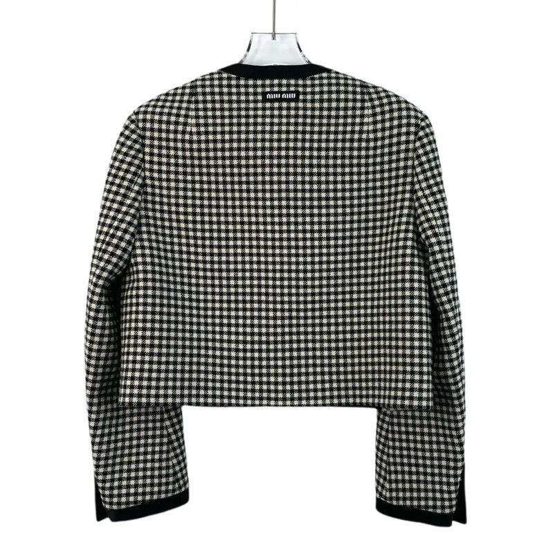 Miu Miu Miu Miu Checkered Wool Women's Jacket 0089 Size XS / US 0-2 / IT 36-38 - 2 Thumbnail