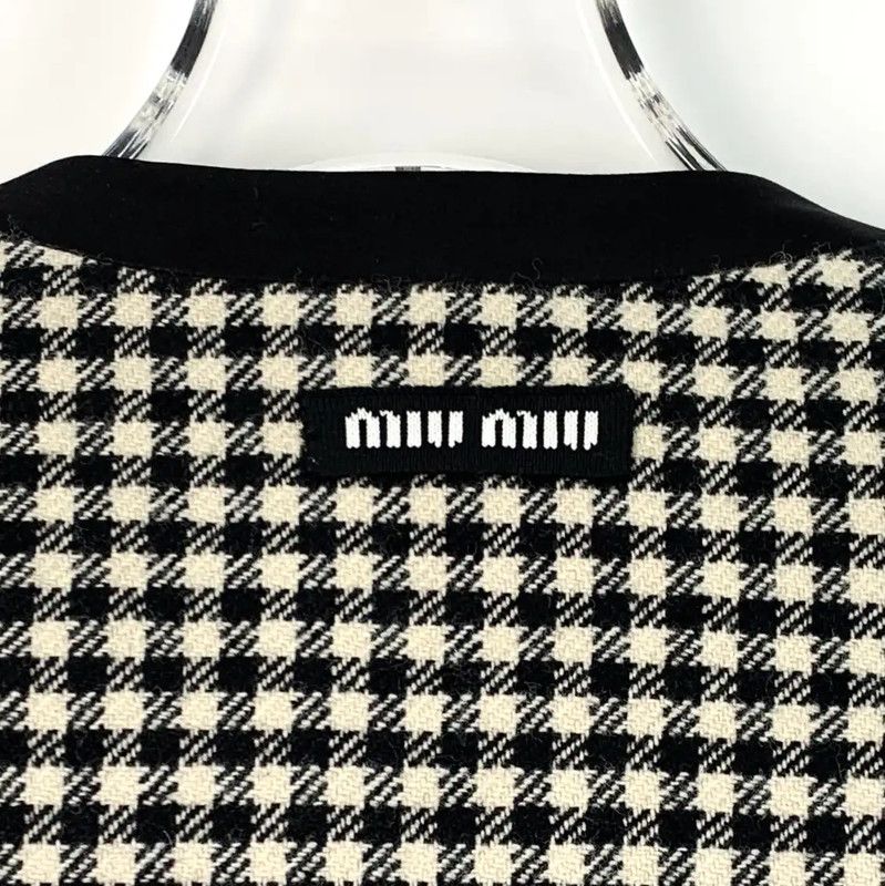 Miu Miu Miu Miu Checkered Wool Women's Jacket 0089 Size XS / US 0-2 / IT 36-38 - 5 Thumbnail