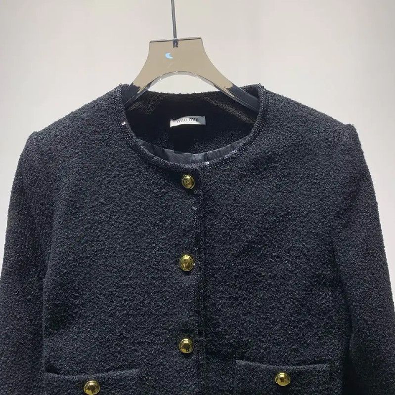 Miu Miu Miu Miu Black Wool Cardigan for Women 0089 Size ONE SIZE - 5 Thumbnail
