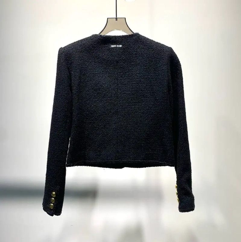 Miu Miu Miu Miu Black Wool Cardigan for Women 0089 Size ONE SIZE - 2 Thumbnail