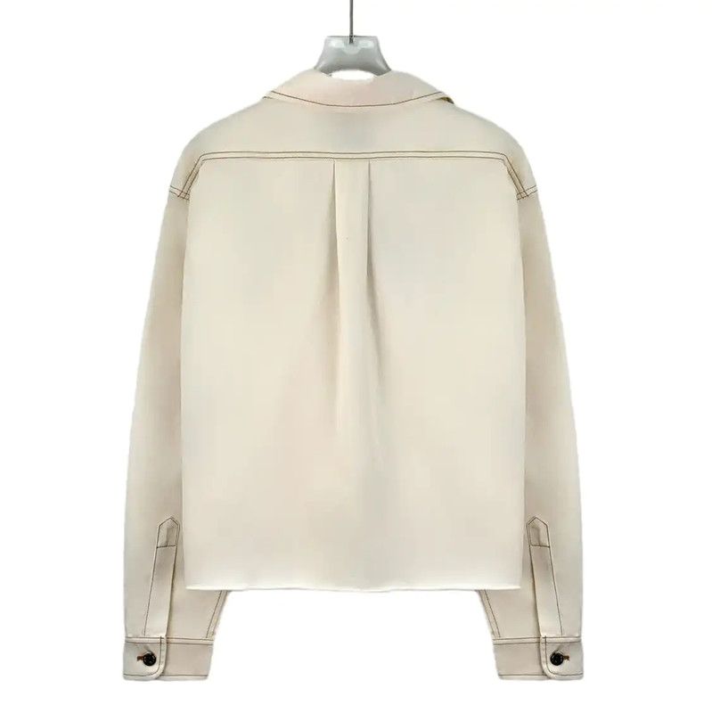 Miu Miu Miu Miu Beige Cotton Women's Jacket 0089 Size XS / US 0-2 / IT 36-38 - 2 Thumbnail