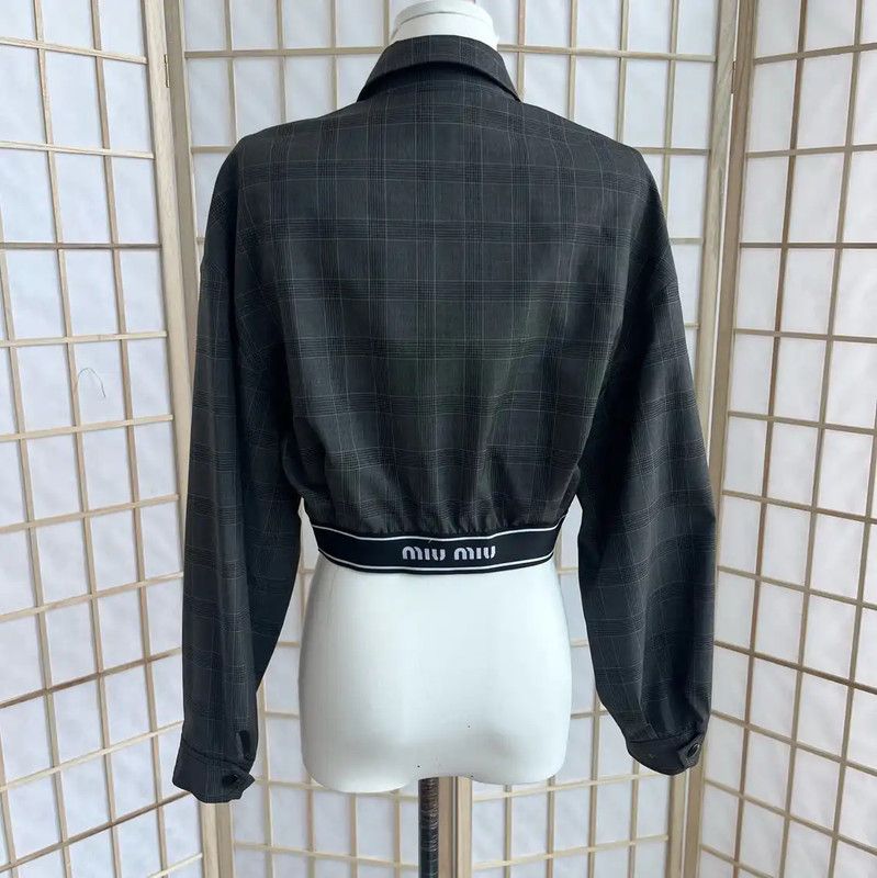 Miu Miu Miu Miu Gray Cotton Cropped Jacket 0089 Size M / US 6-8 / IT 42-44 - 2 Thumbnail