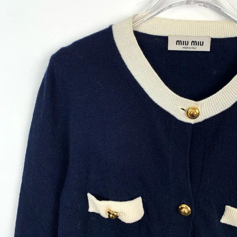 Miu Miu Miu Miu Blue Cashmere Women's Jacket 0089 Size M / US 6-8 / IT 42-44 - 3 Thumbnail