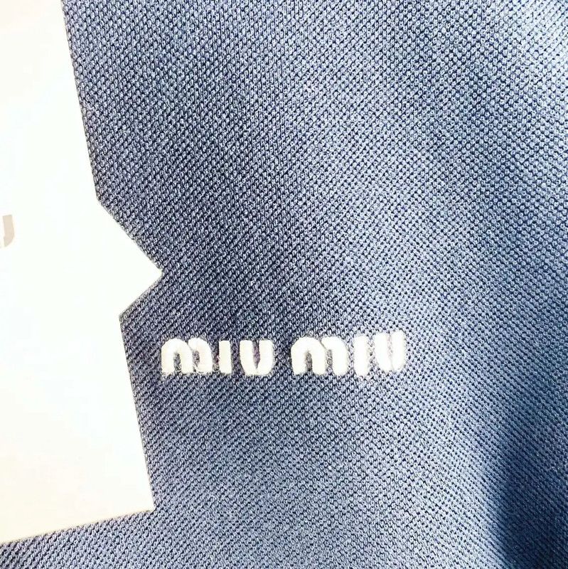 Miu Miu Miu Miu Dark Blue Cotton Dress 0089 Size XS / US 0-2 / IT 36-38 - 3 Thumbnail