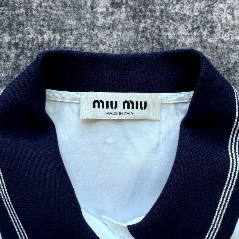 Miu Miu Miu Miu White Cotton Women's Shirt 0089 Size M / US 6-8 / IT 42-44 - 3 Thumbnail