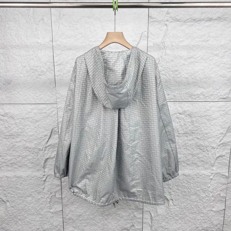 Miu Miu Miu Miu Silver Cotton Jacket for Women 0089 Size ONE SIZE - 2 Thumbnail