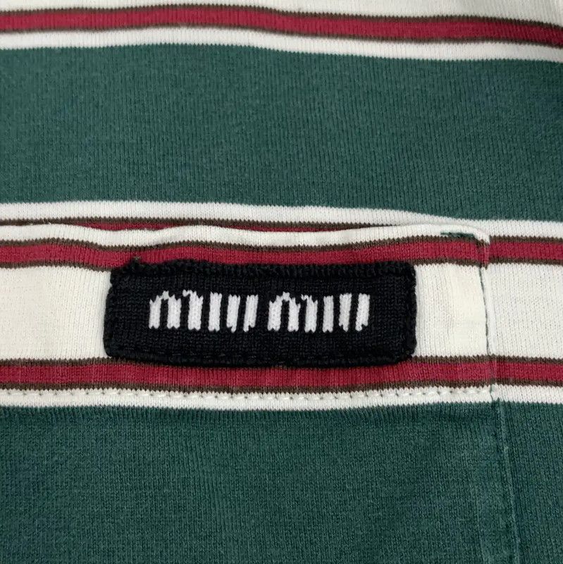Miu Miu Miu Miu Striped Long Sleeve Cotton Tee 0089 Size S / US 4 / IT 40 - 5 Thumbnail