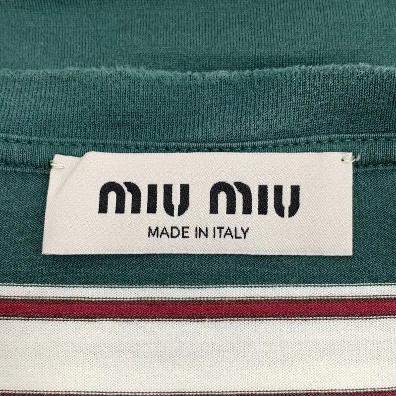 Miu Miu Miu Miu Striped Long Sleeve Cotton Tee 0089 Size S / US 4 / IT 40 - 6 Thumbnail