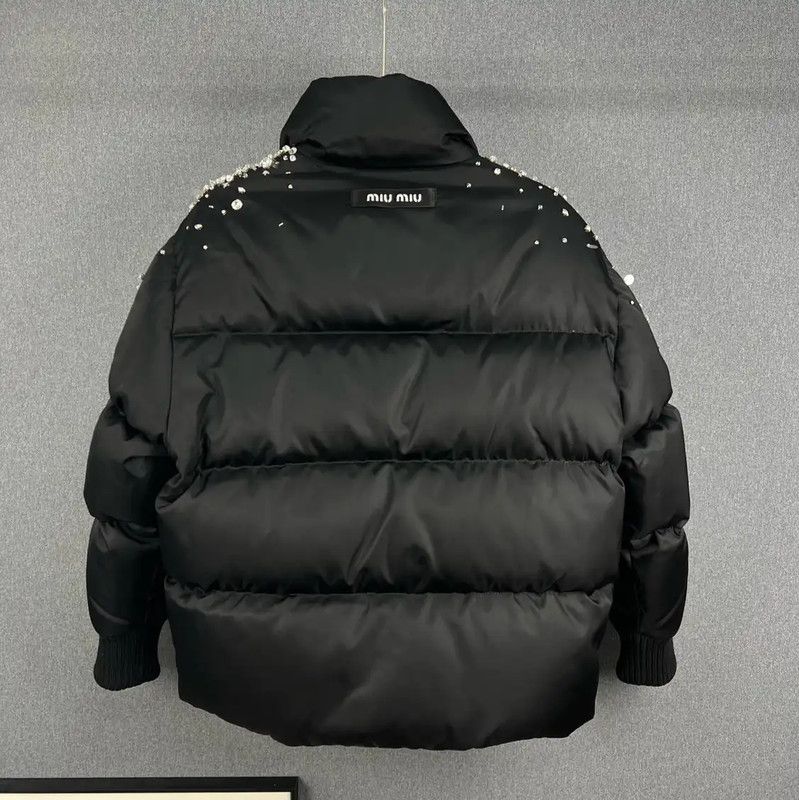Miu Miu Miu Miu Black Puffer Jacket with Embellishments 0089 Size M / US 6-8 / IT 42-44 - 3 Thumbnail