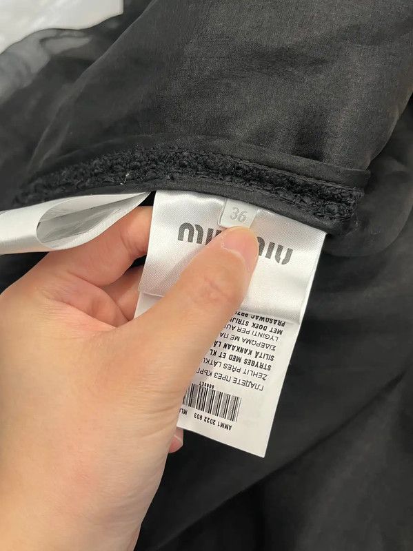 Miu Miu Miu Miu Black Striped Cotton Cardigan for Women 0089 Size S / US 4 / IT 40 - 5 Thumbnail
