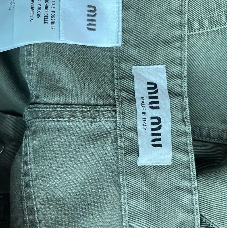 Miu Miu Miu Miu Women's Military Green Cotton Jeans 0089 Size 28" / US 6 / IT 42 - 4 Thumbnail