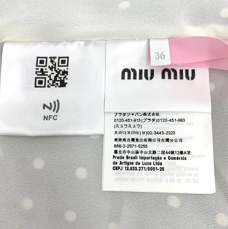 Miu Miu Miu Miu Polka Dot Silk Dress in Deep Blue 0089 Size XS / US 0-2 / IT 36-38 - 7 Thumbnail