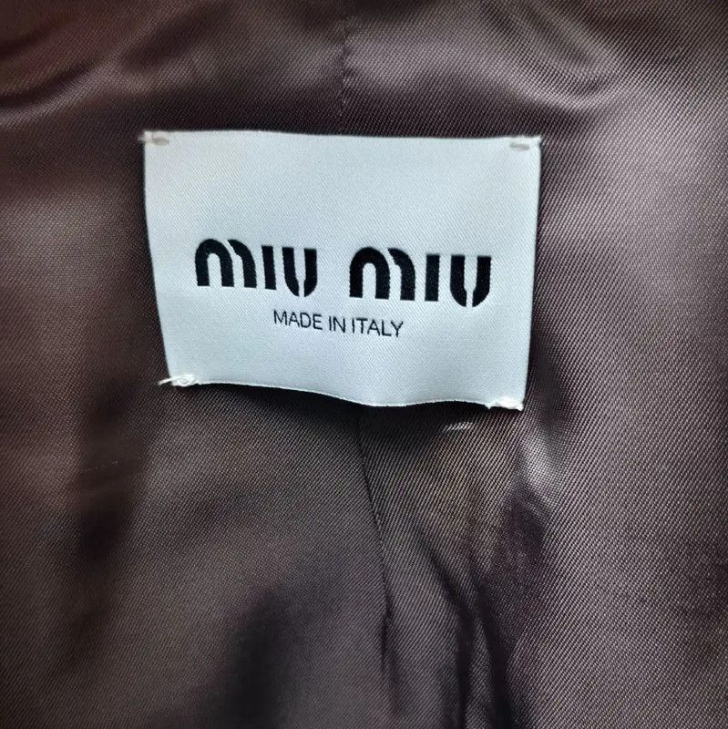 Miu Miu Miu Miu Brown Cotton Women's Jacket 0089 Size S / US 4 / IT 40 - 6 Thumbnail