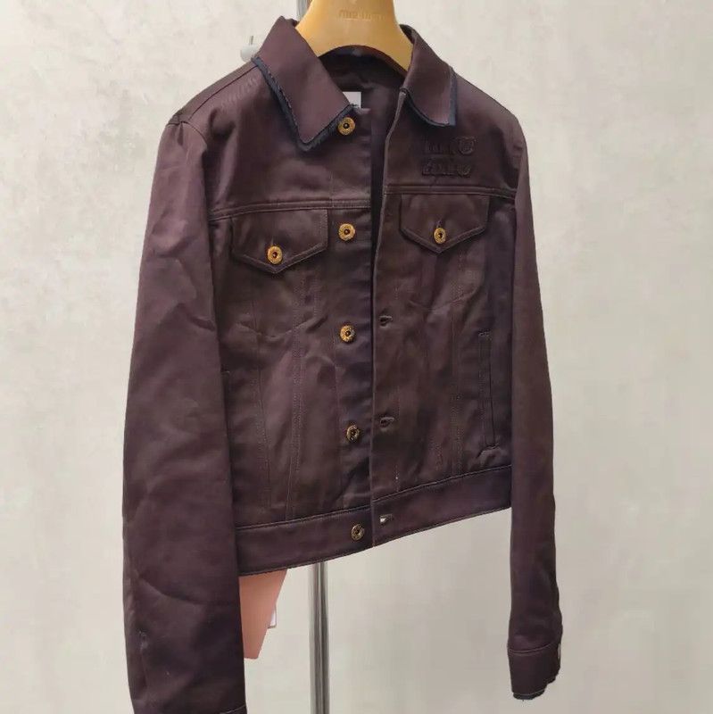 Miu Miu Miu Miu Brown Cotton Women's Jacket 0089 Size S / US 4 / IT 40 - 3 Thumbnail