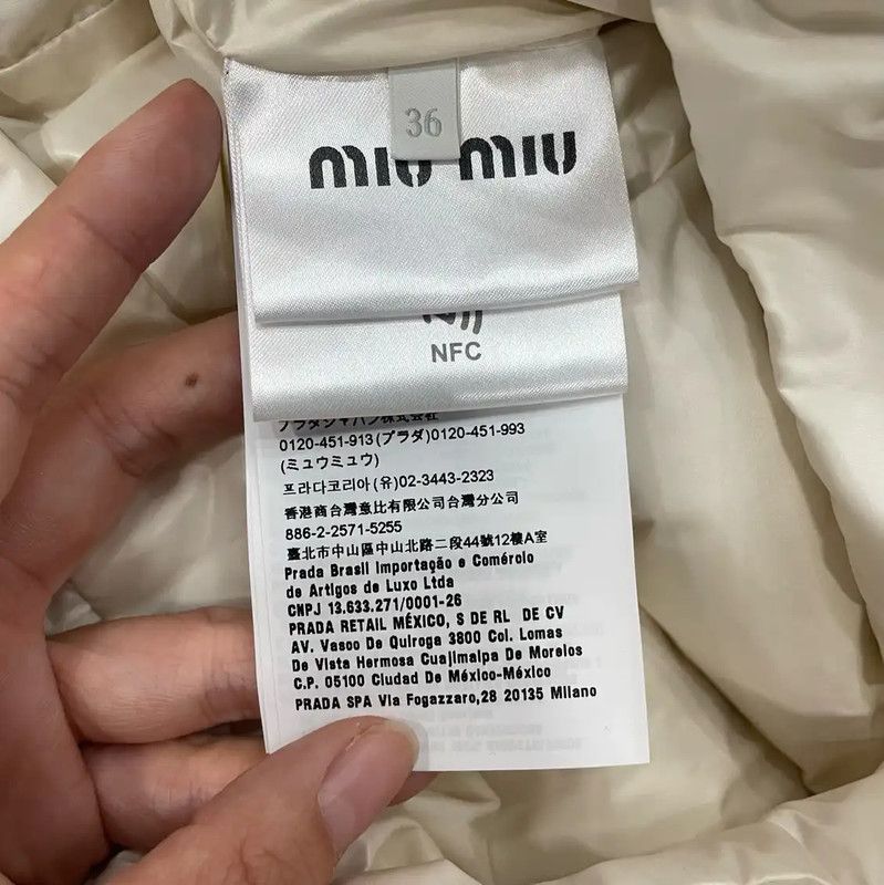 Miu Miu Miu Miu Women's White Down Jacket 0089 Size XS / US 0-2 / IT 36-38 - 4 Thumbnail