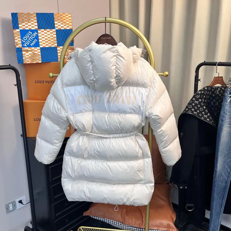 Miu Miu Miu Miu Women's White Down Jacket 0089 Size XS / US 0-2 / IT 36-38 - 2 Thumbnail