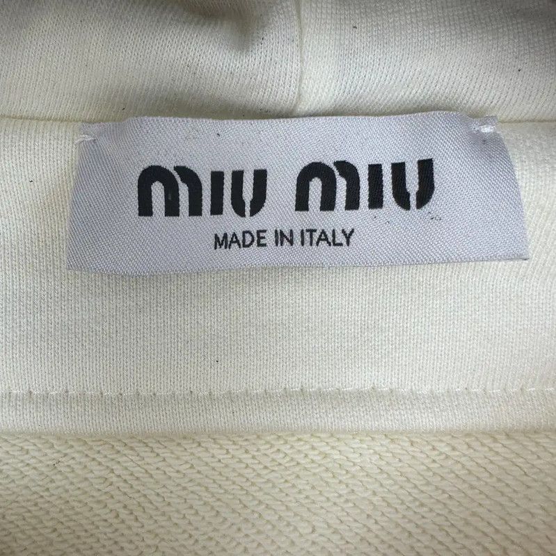Miu Miu Miu Miu Cream Cotton Women's Hoodie 0089 Size S / US 4 / IT 40 - 3 Thumbnail