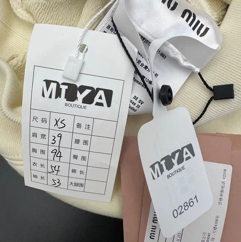 Miu Miu Miu Miu Cream Cotton Women's Hoodie 0089 Size S / US 4 / IT 40 - 7 Thumbnail